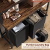 Bathroom Laundry Hamper With Shelves, 2 Section Sorter With Side Shelves, Basket W/ 2 Pull-Out Bags - 4 of 4