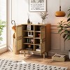 TIRAMISUBEST 4-Doors Rattan Mesh Storage Cabinet, Sideboard with Eight Storage Spaces, for Entryway, Living Room, Hallway - 2 of 4