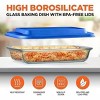 SereneLife Rectangular Glass Bakeware Set - 4 Sets of High Borosilicate with PE Lid, Heat-Resistant, Blue - 4 of 4
