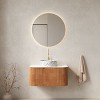 Dexmalle 30"Wall-Mounted Floating Curved Edges Striped Bathroom Storage Cabinet with Sink - 2 of 4