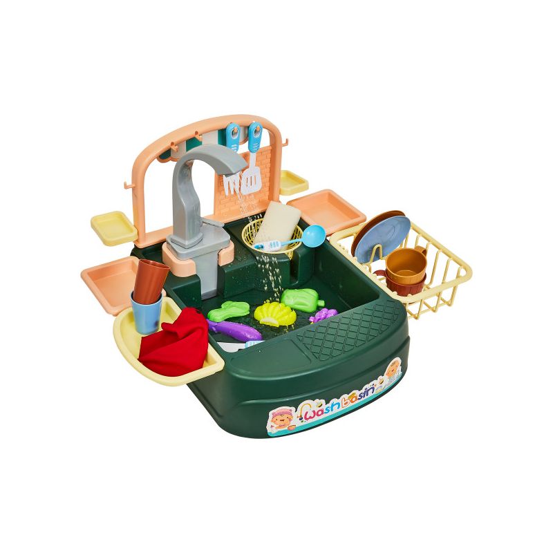 Toy Time Play Kitchen Set for Kids – Functional Sink Water Toy with Automatic Cycling System – Dish-washing Playset with Fun Accessories, 1 of 11