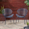 Coolbibila-Modern Patio Dining Chairs, Patio Chair Metal With Back, Outdoor Accent Chair, Patio Chair Set Of 2 - 2 of 4