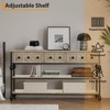 52"  Entryway Table, Console Table with 3 Storage Drawers, 3 Tier Farmhouse Wooden Sofa Table, Hallway Tables for Entryway, Living Room-Grey - 4 of 4