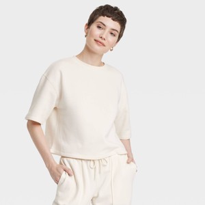 Women's Leisure Studio Short Sleeve Fleece Top - Universal Thread™ - 1 of 3