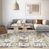 Vintage Oriental 8x10 Area Rugs for Living Room - Machine Washable Non-Slip Distressed Medallion Rug in Yellow (Stain Resistant, Foldable, Low Pile) - 4 of 4