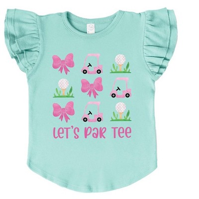 The Juniper Shop Let's Par Tee Coquette Toddler Flutter Sleeve Tee