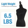 FDW Female Mannequin 53-67 Inch Adjustable Mannequin Torso Dress Form with Realistic Female Body Shape & Stand Wood Base - 4 of 4