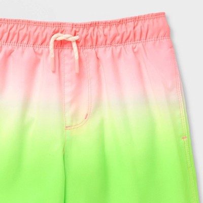 Cat & Jack Boys' Ombre Swim Trunks - Cat & Jack™ Coral Bliss/Lime M — фото 4