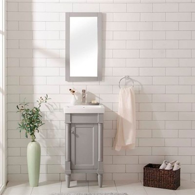 Gray Poplar and MDF Freestanding 18" Sink Vanity