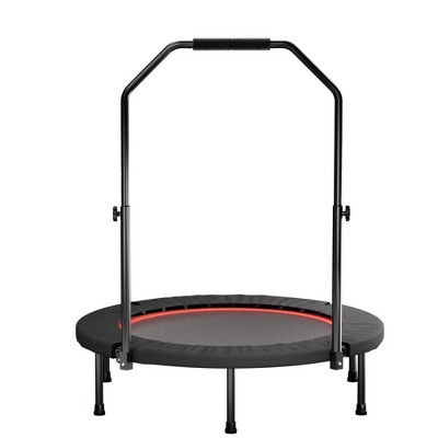 Jump Into Fun 40inch Foldable Mini Trampoline Comes with N-shaped handle three adjustable levels For Indoor and Outdoor Use