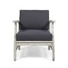 28"W Outdoor Patio Accent Chairs, Acacia Wood Club Arm Chairs -Merax - 4 of 4