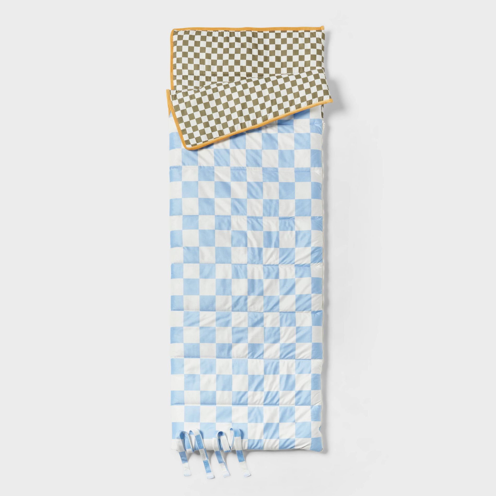 Blue Checkered Kids' Sleeping Bag - Pillowfort™