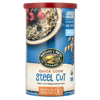 Nature's Path, Organic Whole Grain Oats, Quick Cook Steel Cut, 24 oz
