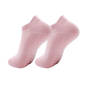 Anna-Kaci 3-Piece Women's Low-Cut Grip Socks Set with Breathable Knit Texture and Soft Stretch Non-Slip Design - 1 of 4