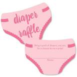 Big Dot of Happiness Baby Girl - Diaper Shaped Raffle Ticket Inserts - Pink Baby Shower Activities - Diaper Raffle Game - Set of 24
