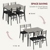 Kitchen Dining Room Table Sets for 4, 5-Piece Metal and Wood Dining Table Set for 4 - 2 of 4