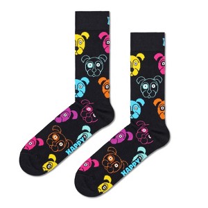 Happy Socks Adult Men and Women Crew Dog Animal Pets Socks in sustainable materials - Pair of socks in Color Black - 1 of 4