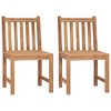 vidaXL 2 pcs Solid Teak Wood Patio Chairs with Cushions - Durable, Weather-Resistant Outdoor Furniture - 3 of 4