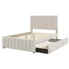 MAYEERTY Twin Size Upholstered Platform Bed, Trundle 3 Drawers Linen Fabric, Bedroom, Gray - 4 of 4