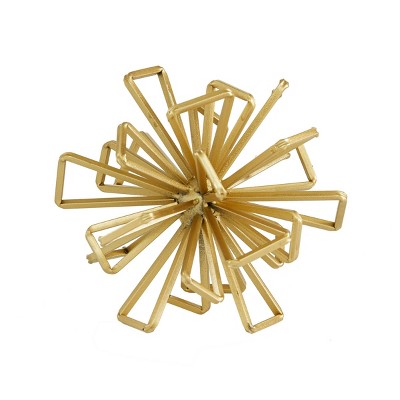 Gold Metal Geometric Sculptures Set of Three
