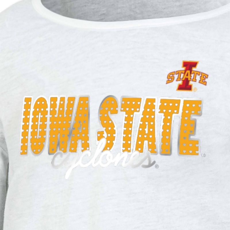 NCAA Iowa State Cyclones Girls&#39; White Long Sleeve T-Shirt, 3 of 4