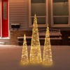 Northlight LED Lighted Twinkle Outdoor Christmas Cone Trees - 39.5" - Copper - Set of 3 - 2 of 4