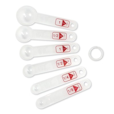Clear Plastic Measuring Spoons Set of 6 for Kids