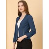 Allegra K Women's Work Office Zipper Decor Collarless Cropped Blazer - 4 of 4