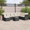 vidaXL 9 Piece Patio Sofa Set with Cushions Black Poly Rattan - 2 of 4