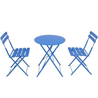 Nestfair 3pc Patio Bistro Balcony Metal Chair Table Set