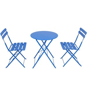 Nestfair 3pc Patio Bistro Balcony Metal Chair Table Set - 1 of 4