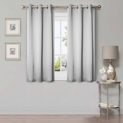Classic Modern Solid Room Darkening Semi-Blackout Curtains, Grommets, Set of 2 by Blue Nile Mills