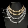 Iced Out Cuban Link Necklace - Silver/Gold Hip Hop Chain for Men Women - 2 of 4