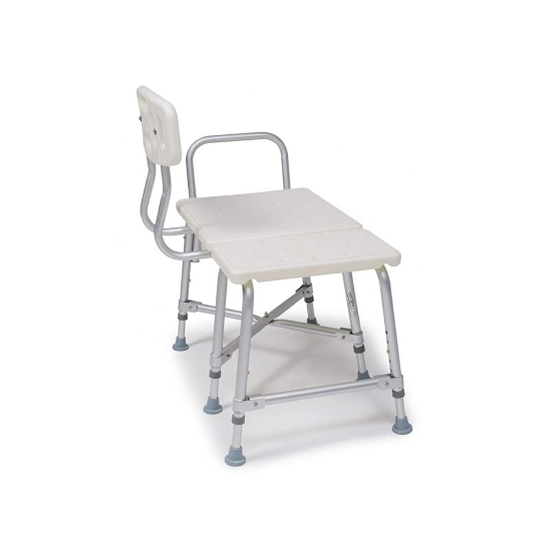 Graham Field 7925A-1 Lumex Reliable Plastic Bariatric Adjustable Transfer Shower Bench Seat with Drain Holes and Durable Backrest, White, 2 of 5