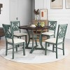 Dining Sets 5 Piece, Dining Sets Round With 4 Fabric Chairs, Round Dining Table With Storage Shelf, Counter Height Dining Sets-Cuddlewood - 2 of 4