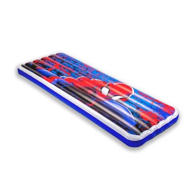 Living iQ Inflatable Jr Twin Portable Small Travel Size Kids Toddler Sleeping Air Bed Mattress, Marvel Spiderman