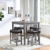 LOVMOR Farmhouse Counter Height Dining Table Set, Bar Table and Chairs Set for Living Room, Dining Room - 3 of 4