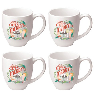 Courtside Market Lets Get Merry V Convetry Mug 4 Piece Set