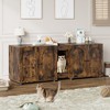 Cat Litter Box Enclosure 55.1" Double Litter Box with Cat Litter Pad - 3 of 4