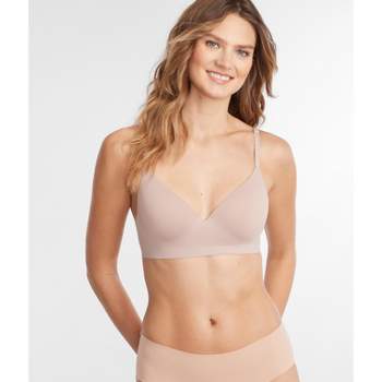 Lightly Lined Demi Bra 30H, Maroon/Barely There