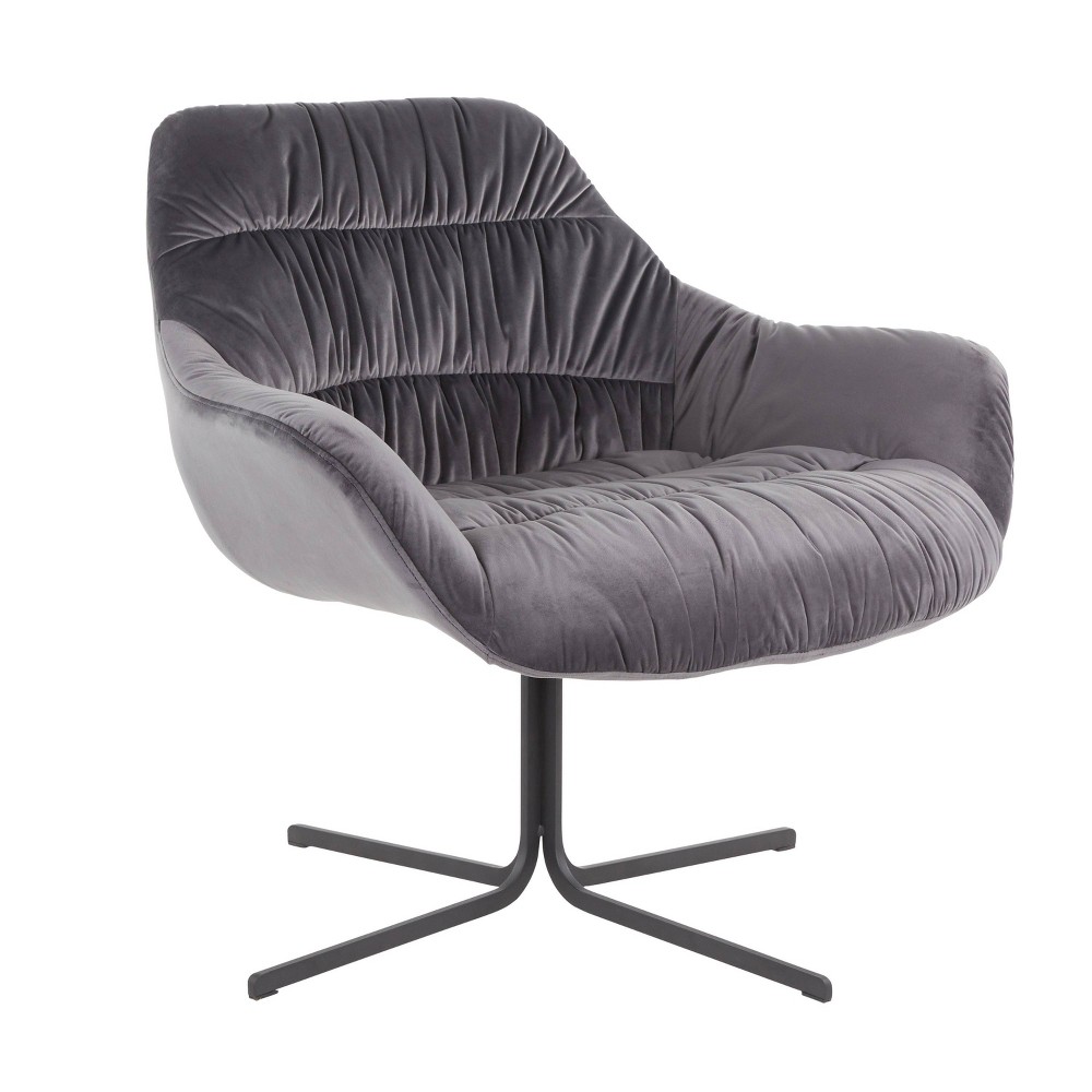 Photos - Chair Wayne Contemporary Upholstered Lounge  Black/Gray - LumiSource