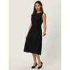 INSPIRE CHIC Women's Sleeveless Pleated Tie Waist Casual Office A-Line Dresses - 3 of 4
