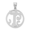 Black Bow Jewelry Rhodium Plated Sterling Silver Fancy Script Initial A-Z Pendant, 20mm - 3 of 4