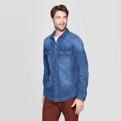 mens denim button up