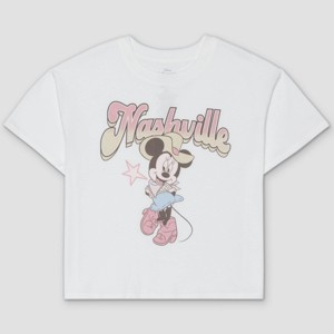 Girls' Minnie Mouse Nashville Boxy Fit T-Shirt - Ivory - 1 of 3