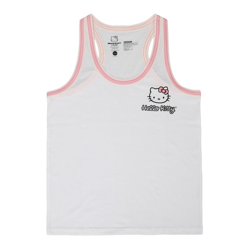 Hello Kitty Character Hearts Women's Racer Back Tank Top & AOP Dolphin Lounge Shorts Sleepwear Set, 5 of 7