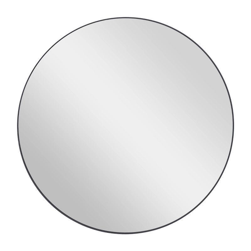 Wood Round Shaped Wall Mirror with Thin Minimalistic Frame - Olivia & May, 1 of 6