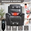 KWPZQEB Dual Motor Infinite Position Recliner Chair, Single Sofa with 8-Point Vibration Massage & Lumbar Heating, Wide Reclining Sofa for Living Room - 3 of 4