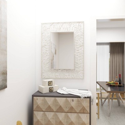 Silver Rectangular Full Length Iron Wall Mirror