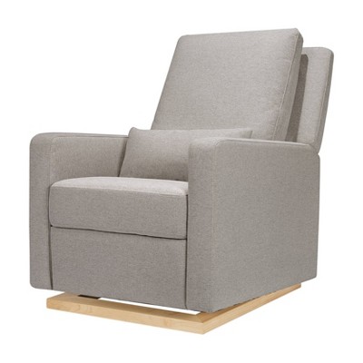 Image of Babyletto Sigi Recliner and Glider - Performance Gray Eco-Weave/Light Wood Base